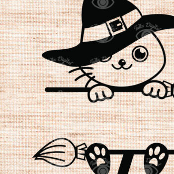 Intra απο ξύλο plywood 3mm-4mm πάχος - Σιλουέτα μονόγραμμα διαιρεμένης γάτας αποκριών Δίασταση 30x20 cm INTRAFABR-76917254 - Image 5