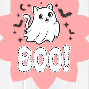 Intra απο ξύλο plywood 3mm-4mm πάχος - Σήμα καλωσορίσματος αποκριάτικων γατών 3d  Δίασταση 30x20 cm INTRAFABR-104923386