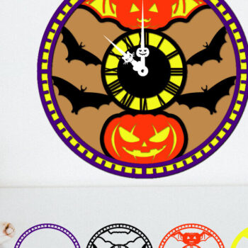 Intra απο ξύλο plywood 3mm-4mm πάχος - Αρχεία αποκοπής λέιζερ με στρώματα αποκριάτικου ρολογιού Δίασταση 40x40 cm INTRAFABR-78683733 - Image 1