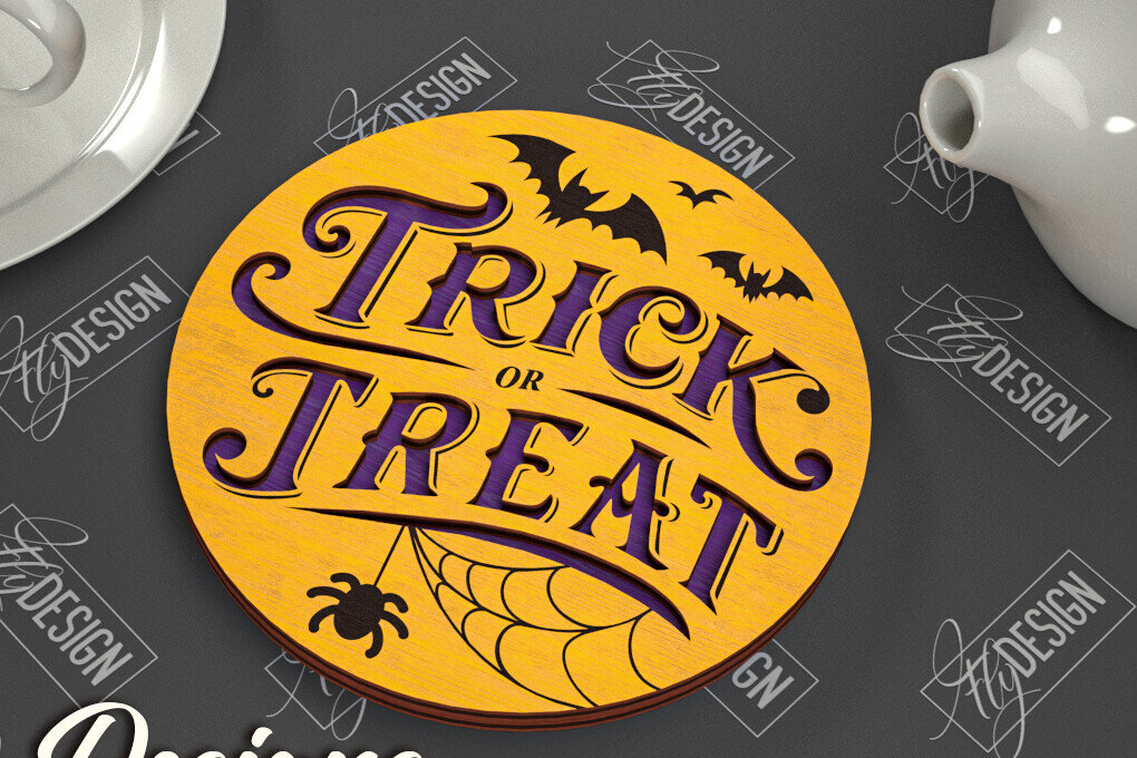 Intra απο ξύλο plywood 3mm-4mm πάχος - Σουβέρ αποκριών | Κύπελλο σουβέρ πρότυπο Δίασταση 15x15 cm INTRAFABR-103710740