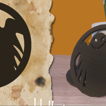 Intra απο ξύλο plywood 3mm-4mm πάχος - Halloween Coaster Σχεδιασμός Laser Cut Δίασταση 15x15 cm INTRAFABR-79072397 - Image 1