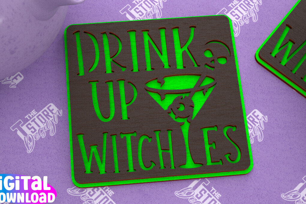 Intra απο ξύλο plywood 3mm-4mm πάχος - Σουβέρ αποκριών | Halloween Party |CNC Δίασταση 15x15 cm INTRAFABR-102479731