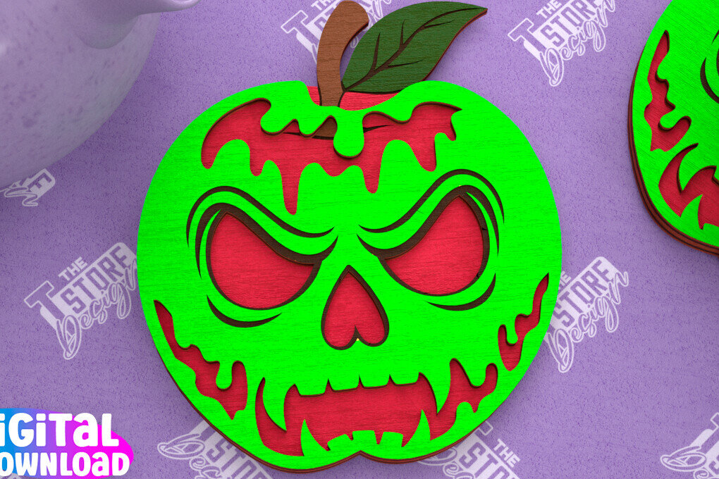 Intra απο ξύλο plywood 3mm-4mm πάχος - Σουβέρ αποκριών | Halloween Party |CNC Δίασταση 15x15 cm INTRAFABR-102479574