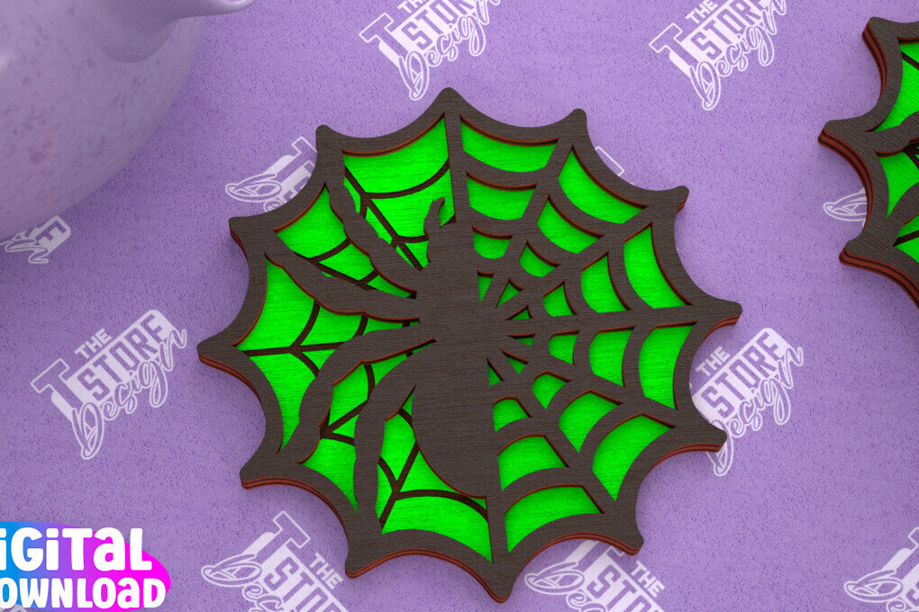 Intra απο ξύλο plywood 3mm-4mm πάχος - Σουβέρ αποκριών | Halloween Party |CNC Δίασταση 15x15 cm INTRAFABR-102479603