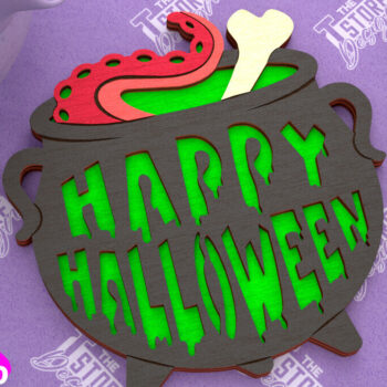 Intra απο ξύλο plywood 3mm-4mm πάχος - Σουβέρ αποκριών | Halloween Party |CNC Δίασταση 15x15 cm INTRAFABR-102479712 - Image 1