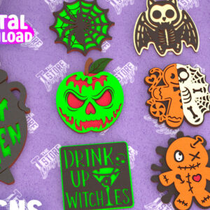 Intra απο ξύλο plywood 3mm-4mm πάχος - Δέσμη κοπής λέιζερ αποκριάτικου σουβέρ | CNC Δίασταση 15x15 cm INTRAFABR-102479783