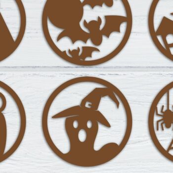 Intra απο ξύλο plywood 3mm-4mm πάχος - Halloween Coaster | Laser Cut Δίασταση 15x15 cm INTRAFABR-35741127 - Image 1