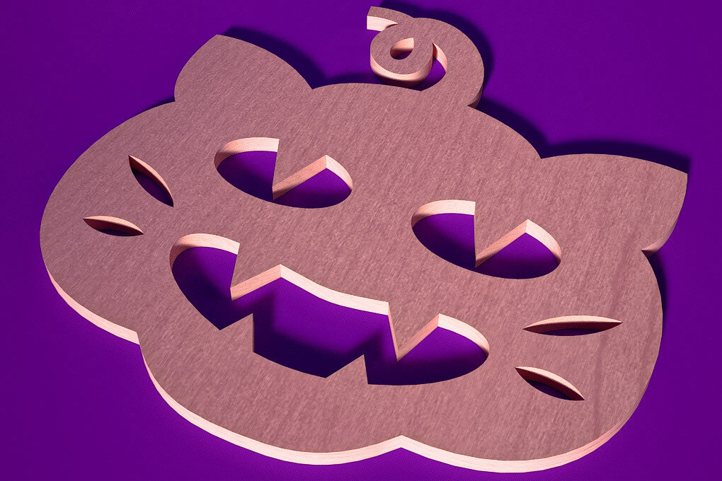 Intra απο ξύλο plywood 3mm-4mm πάχος - Σουβέρ για Halloween Cut Laser  Δίασταση 15x15 cm INTRAFABR-75899078