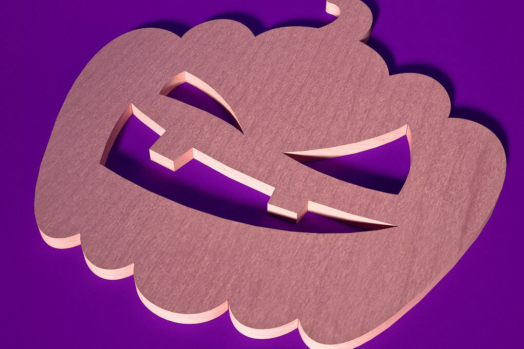 Intra απο ξύλο plywood 3mm-4mm πάχος - Σουβέρ για Halloween Cut Laser  Δίασταση 15x15 cm INTRAFABR-75899147