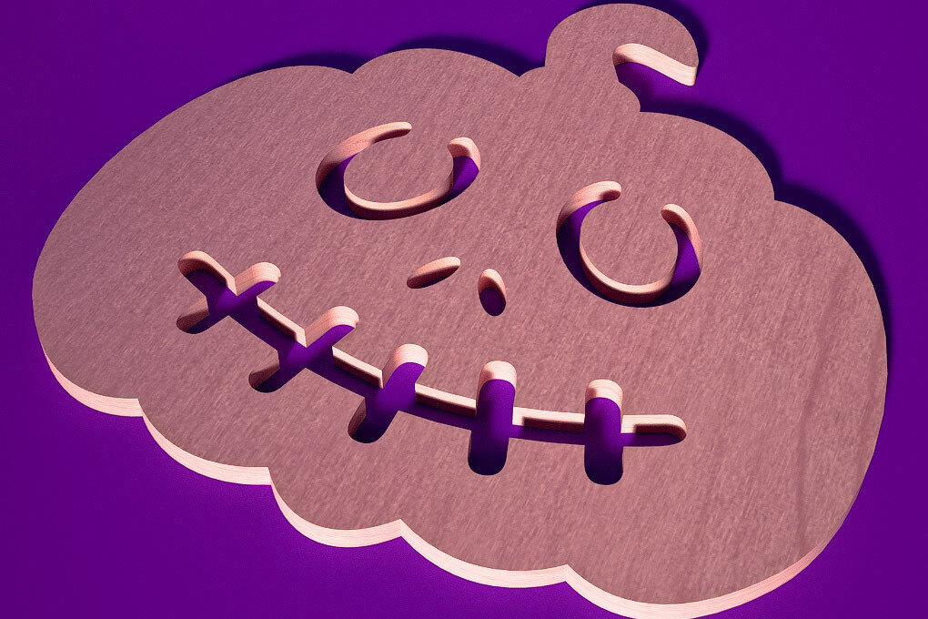 Intra απο ξύλο plywood 3mm-4mm πάχος - Σουβέρ για Halloween Cut Laser  Δίασταση 15x15 cm INTRAFABR-75899215