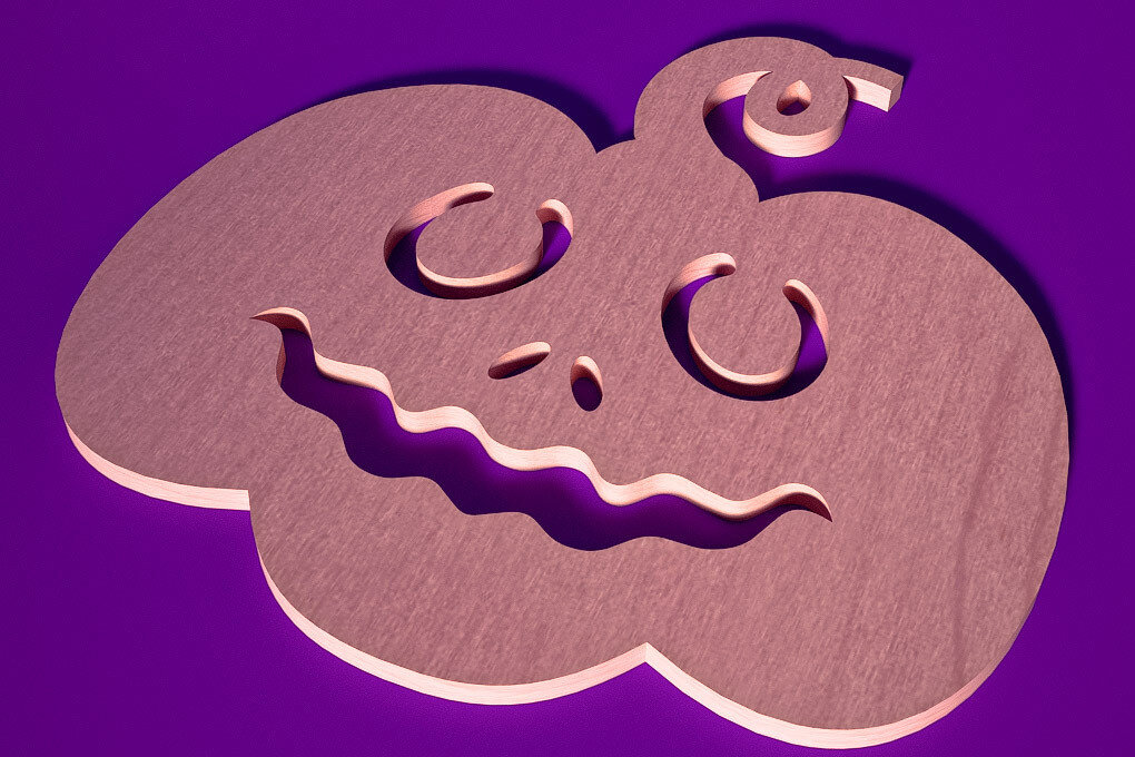 Intra απο ξύλο plywood 3mm-4mm πάχος - Σουβέρ για Halloween Cut Laser  Δίασταση 15x15 cm INTRAFABR-75898867