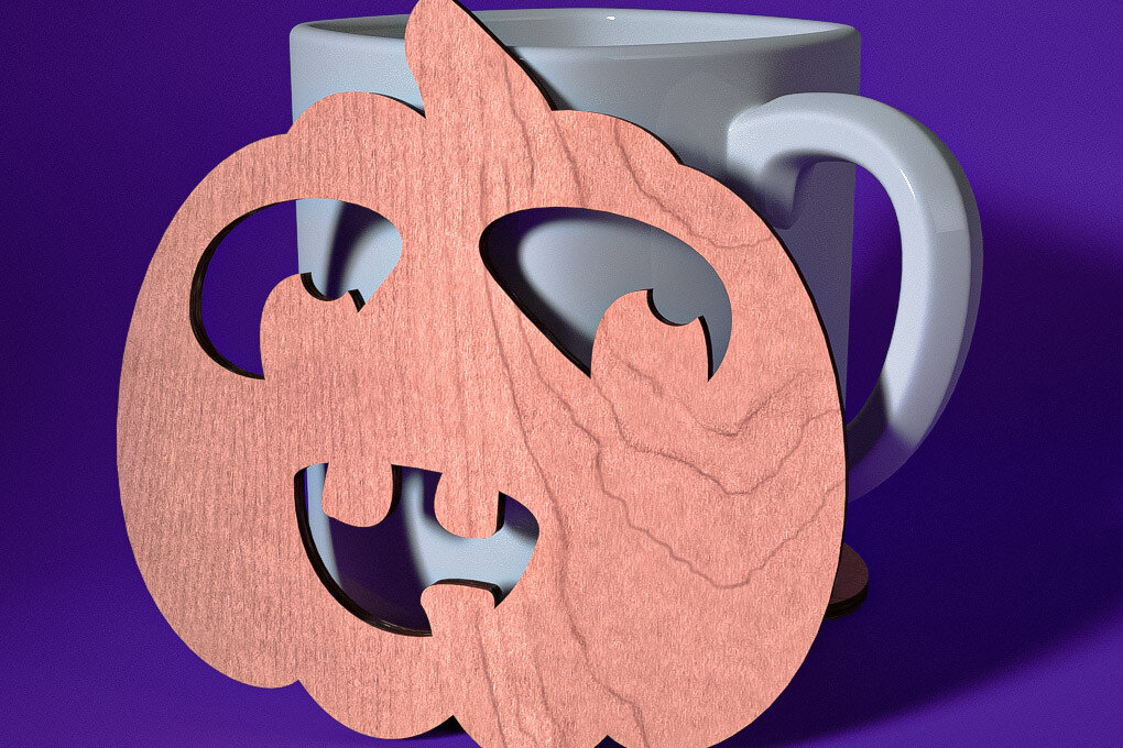 Intra απο ξύλο plywood 3mm-4mm πάχος - Σουβέρ Halloween Cut Laser  | Λέιζερ Δίασταση 15x15 cm INTRAFABR-72759798