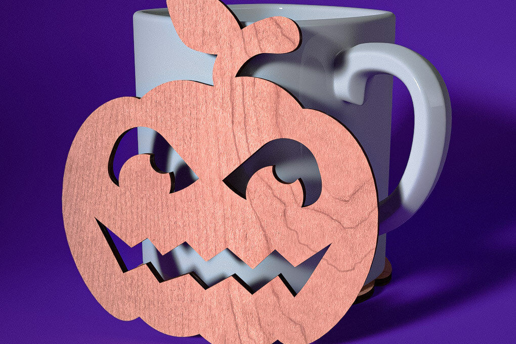 Intra απο ξύλο plywood 3mm-4mm πάχος - Σουβέρ Halloween Cut Laser  | Λέιζερ Δίασταση 15x15 cm INTRAFABR-72759923