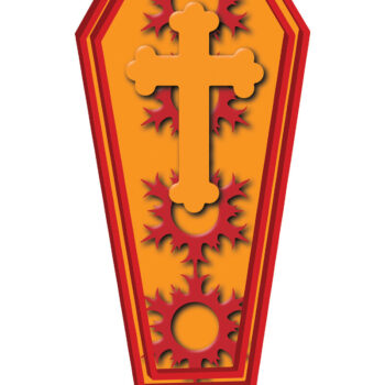 Intra απο ξύλο plywood 3mm-4mm πάχος - Δέσμη  με κομμένο λέιζερ 3D Halloween Coffin Δίασταση 15x15 cm INTRAFABR-124578006 - Image 3