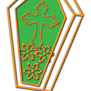 Intra απο ξύλο plywood 3mm-4mm πάχος - Δέσμη  με κομμένο λέιζερ 3D Halloween Coffin Δίασταση 15x15 cm INTRAFABR-124578006 - Image 6