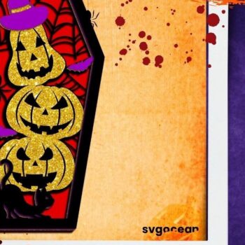 Intra απο ξύλο plywood 3mm-4mm πάχος - Πακέτο Halloween Coffin 3D  Δίασταση 15x15 cm INTRAFABR-36603937 - Image 4