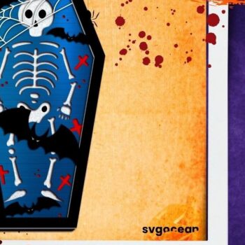 Intra απο ξύλο plywood 3mm-4mm πάχος - Πακέτο Halloween Coffin 3D  Δίασταση 15x15 cm INTRAFABR-36603937 - Image 7