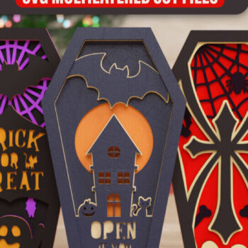 Intra απο ξύλο plywood 3mm-4mm πάχος - Halloween Coffin 3D || ΔΕΜΑ || Δίασταση 40x50 cm INTRAFABR-77325123 - Image 1