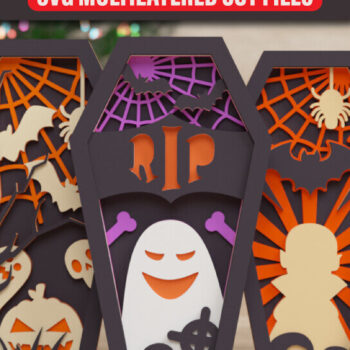 Intra απο ξύλο plywood 3mm-4mm πάχος - Halloween Coffin 3D || ΔΕΜΑ || Δίασταση 40x50 cm INTRAFABR-77708200 - Image 1