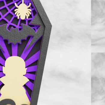 Intra απο ξύλο plywood 3mm-4mm πάχος - Halloween Coffin 3D || ΔΕΜΑ || Δίασταση 40x50 cm INTRAFABR-77708200 - Image 2