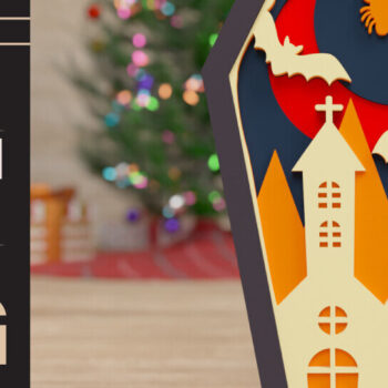 Intra απο ξύλο plywood 3mm-4mm πάχος -  πολλαπλών επιπέδων 3D  Halloween Coffin Δίασταση 40x50 cm INTRAFABR-77708079 - Image 1