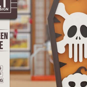 Intra απο ξύλο plywood 3mm-4mm πάχος - πολλαπλών επιπέδων 3D Halloween Coffin Δίασταση 40x50 cm INTRAFABR-103811232 - Image 2