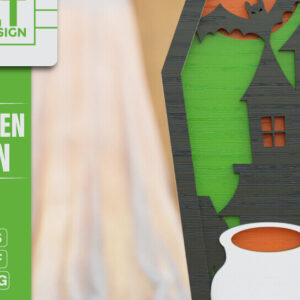 Intra απο ξύλο plywood 3mm-4mm πάχος -  πολλαπλών επιπέδων 3D  Halloween Coffin Δίασταση 20x25 cm INTRAFABR-104024744