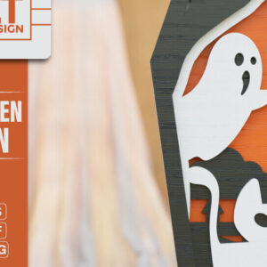 Intra απο ξύλο plywood 3mm-4mm πάχος -  πολλαπλών επιπέδων 3D  Halloween Coffin Δίασταση 20x25 cm INTRAFABR-104024837