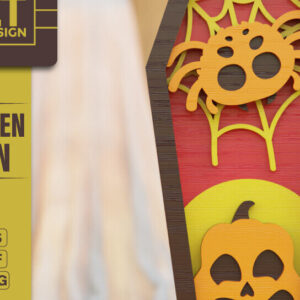 Intra απο ξύλο plywood 3mm-4mm πάχος -  πολλαπλών επιπέδων 3D  Halloween Coffin Δίασταση 20x25 cm INTRAFABR-104077954