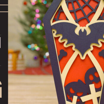 Intra απο ξύλο plywood 3mm-4mm πάχος - πολλαπλών επιπέδων 3D Halloween Coffin Δίασταση 40x50 cm INTRAFABR-77266634 - Image 1