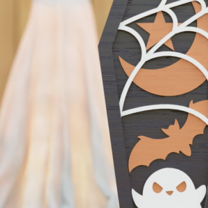 Intra απο ξύλο plywood 3mm-4mm πάχος -  πολλαπλών επιπέδων 3D  Halloween Coffin Δίασταση 20x25 cm INTRAFABR-104126328