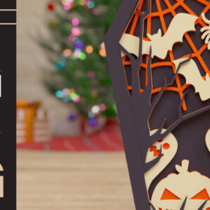 Intra απο ξύλο plywood 3mm-4mm πάχος -  πολλαπλών επιπέδων 3D  Halloween Coffin Δίασταση 40x50 cm INTRAFABR-77708047