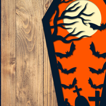 Intra απο ξύλο plywood 3mm-4mm πάχος - Halloween Coffin 3D  Papercut Laser Δίασταση 1500x1500 cm INTRAFABR-106705935 - Image 1