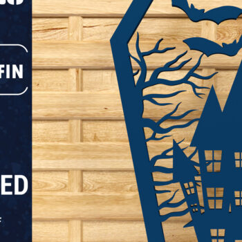 Intra απο ξύλο plywood 3mm-4mm πάχος - Halloween Coffin 3D Papercut Laser C Δίασταση 1500x1500 cm INTRAFABR-78536814 - Image 1