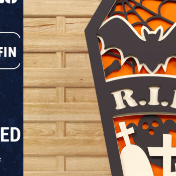 Intra απο ξύλο plywood 3mm-4mm πάχος - Halloween Coffin 3D Papercut Laser C Δίασταση 1500x1500 cm INTRAFABR-78607108 - Image 1