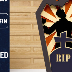 Intra απο ξύλο plywood 3mm-4mm πάχος - Halloween Coffin 3D  Papercut Laser C Δίασταση 1500x1500 cm INTRAFABR-78750292