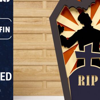 Intra απο ξύλο plywood 3mm-4mm πάχος - Halloween Coffin 3D  Papercut Laser C Δίασταση 1500x1500 cm INTRAFABR-78750292 - Image 1