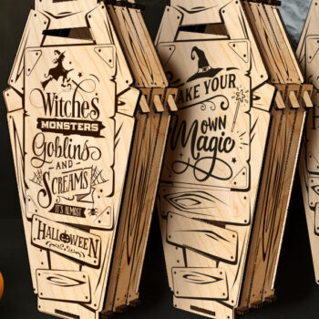 Intra απο ξύλο plywood 3mm-4mm πάχος - Halloween Coffin Box  Δίασταση 15x15 cm INTRAFABR-75107871 - Image 2