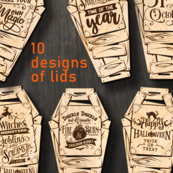 Intra απο ξύλο plywood 3mm-4mm πάχος - Halloween Coffin Box  Δίασταση 15x15 cm INTRAFABR-75107871 - Image 3