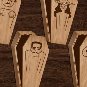 Intra απο ξύλο plywood 3mm-4mm πάχος - Κουτιά δώρου Halloween Coffin Cut Laser Δίασταση 15x15 cm INTRAFABR-104189703