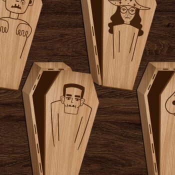 Intra απο ξύλο plywood 3mm-4mm πάχος - Κουτιά δώρου Halloween Coffin Cut Laser Δίασταση 15x15 cm INTRAFABR-104189703 - Image 1