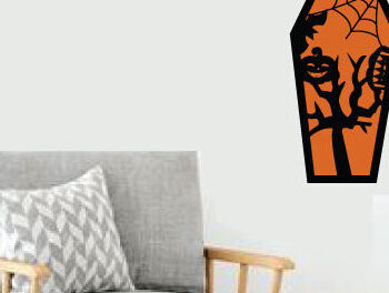 Intra απο ξύλο plywood 3mm-4mm πάχος - Halloween Coffins  Μεταλλική Τέχνη τοίχου Δίασταση 40x50 cm INTRAFABR-105154886 - Image 2