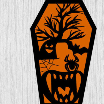 Intra απο ξύλο plywood 3mm-4mm πάχος - Halloween Coffins Μεταλλική Τέχνη τοίχου Δίασταση 40x50 cm INTRAFABR-105155041 - Image 1