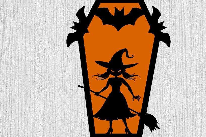 Intra απο ξύλο plywood 3mm-4mm πάχος - Halloween Coffins  Μεταλλική Τέχνη τοίχου Δίασταση 40x50 cm INTRAFABR-105155259