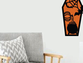 Intra απο ξύλο plywood 3mm-4mm πάχος - Halloween Coffins  Μεταλλική Τέχνη τοίχου Δίασταση 40x50 cm INTRAFABR-105154608 - Image 2