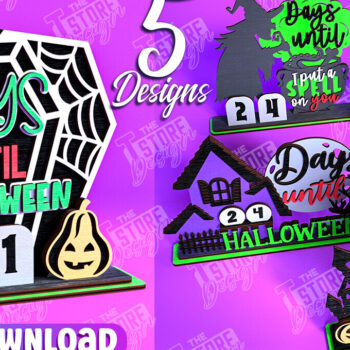 Intra απο ξύλο plywood 3mm-4mm πάχος - Πακέτο ημερολογίου αντίστροφης μέτρησης για το Halloween |CNC Δίασταση 15x15 cm INTRAFABR-103932012 - Image 1