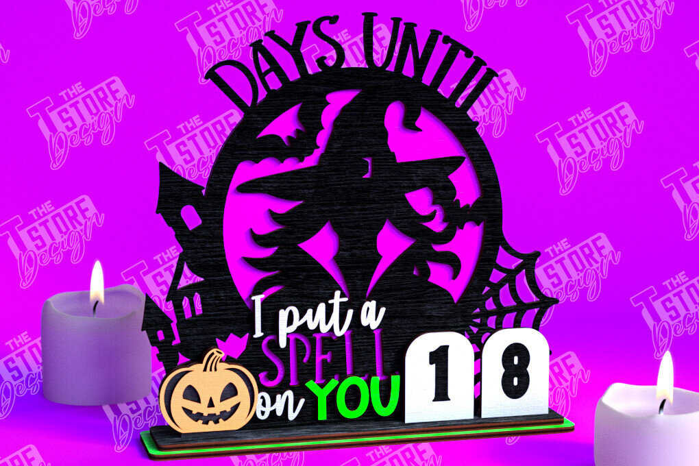 Intra απο ξύλο plywood 3mm-4mm πάχος - Πρότυπο ημερολογίου αντίστροφης μέτρησης αποκριών Δίασταση 15x15 cm INTRAFABR-103931682