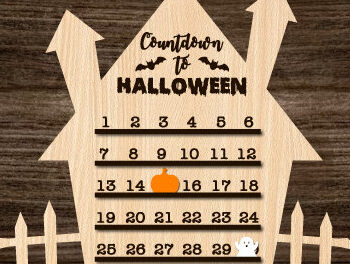 Intra απο ξύλο plywood 3mm-4mm πάχος - Πακέτο αποκοπής λέιζερ αντίστροφης μέτρησης για το Halloween Δίασταση 15x15 cm INTRAFABR-81062093 - Image 3