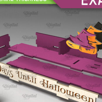 Intra απο ξύλο plywood 3mm-4mm πάχος - Σχέδιο κοπής λέιζερ αντίστροφης μέτρησης για το Halloween Δίασταση 15x15 cm INTRAFABR-104364823 - Image 3