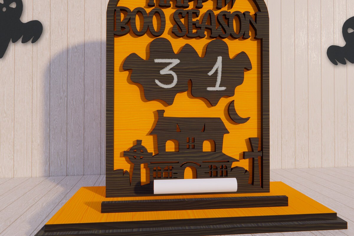 Intra απο ξύλο plywood 3mm-4mm πάχος - Αποαντίστροφης μέτρησης για το Halloween Δίασταση 15x15 cm INTRAFABR-78632007